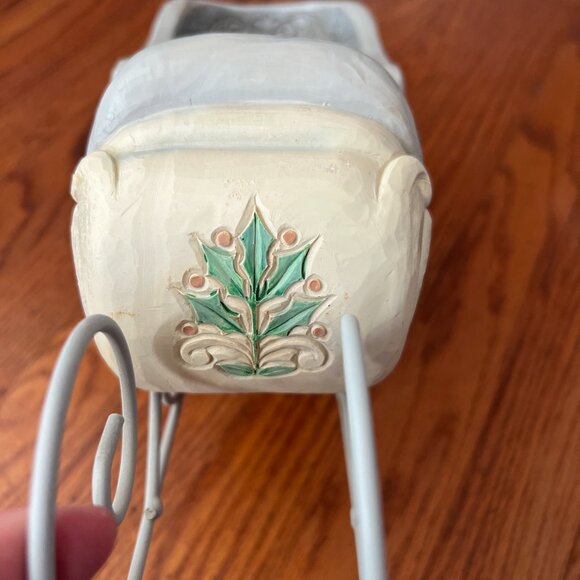 Jim Shore 2022 white woodland deer sleigh centerpiece - Picture 9 of 13